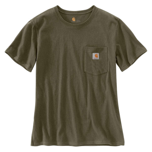 Carhartt Women's Army Green WK87 Workwear Pocket Short Sleeve T-Shirt