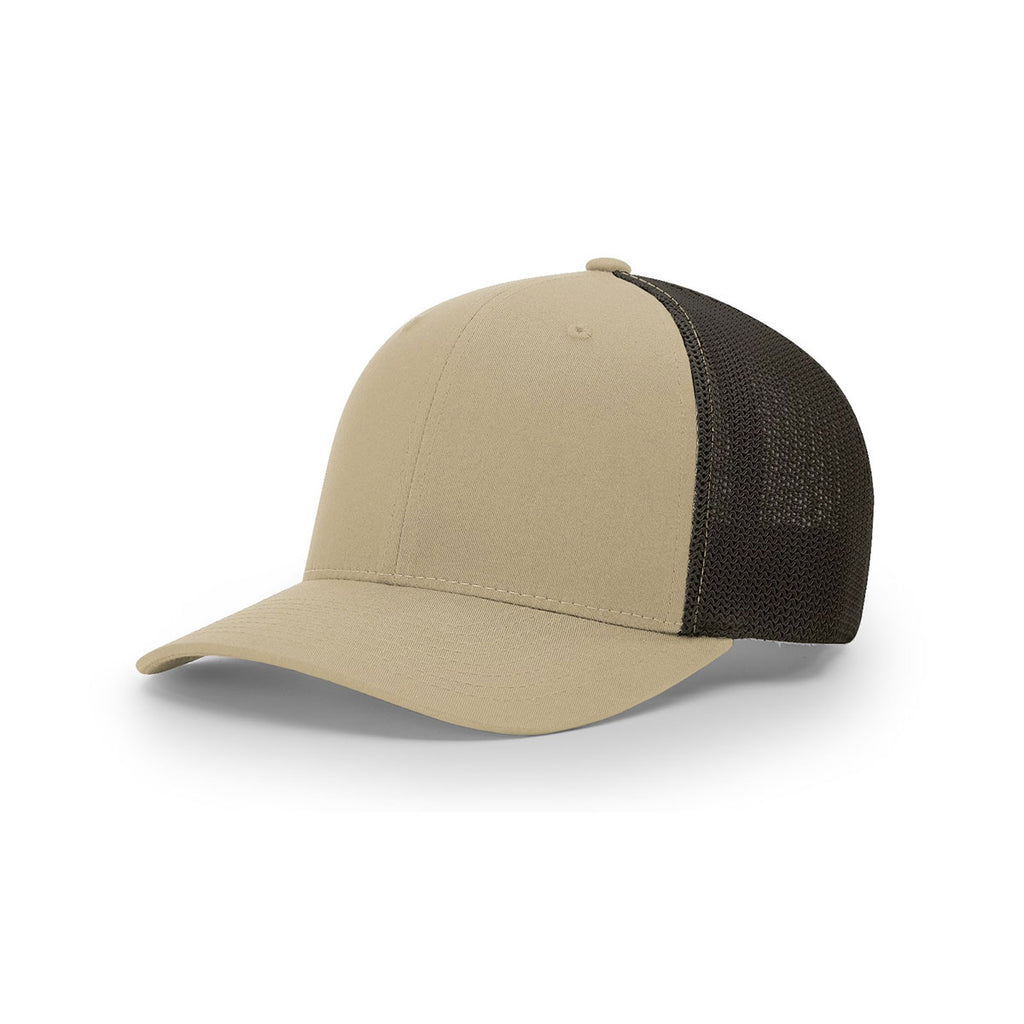 Download Richardson Khaki/Coffee Mesh Back Split Trucker R-Flex Hat