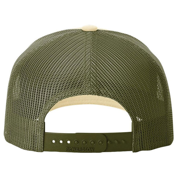 Richardson Beige/Loden Mesh Back Five Panel Trucker Hat