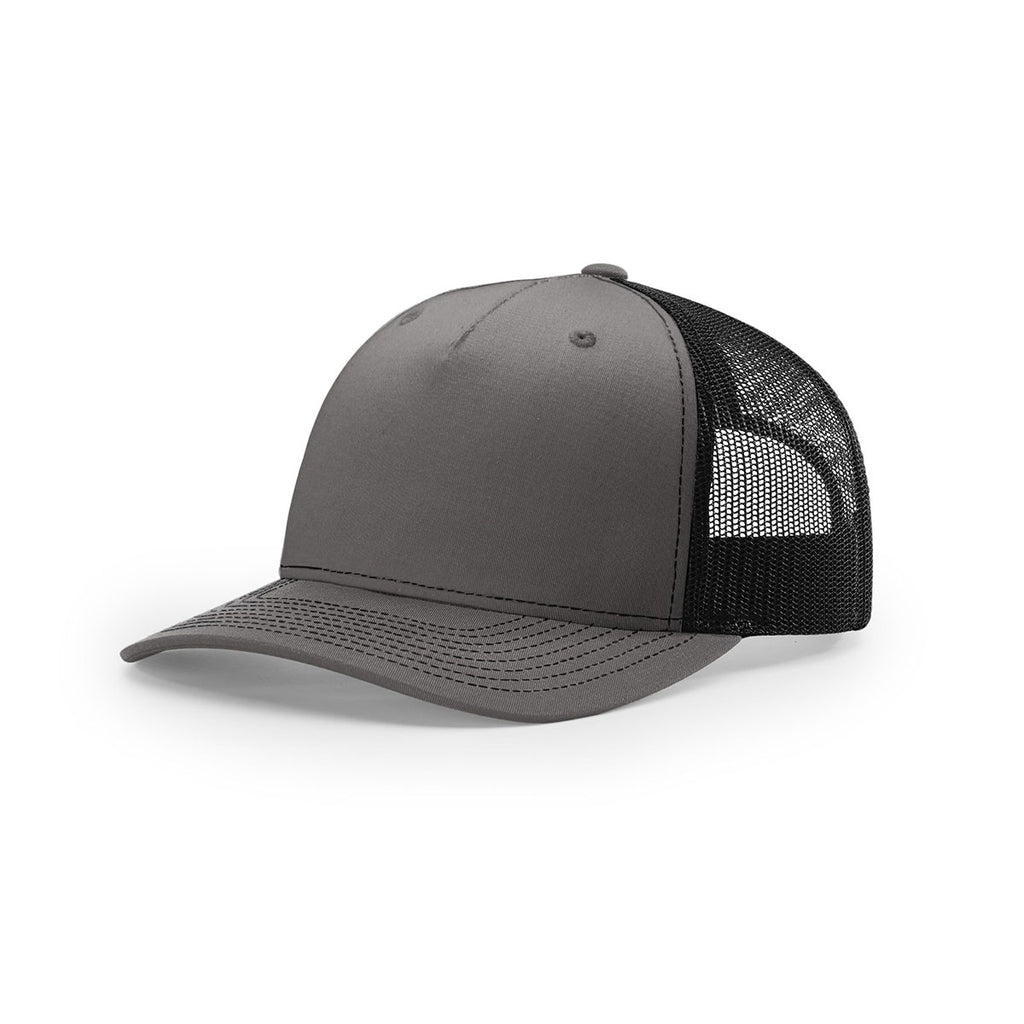 Download Richardson Charcoal/Black Mesh Back Five Panel Trucker Hat