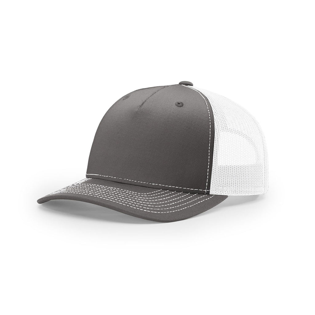 Download Richardson Charcoal/White Mesh Back Five Panel Trucker Hat