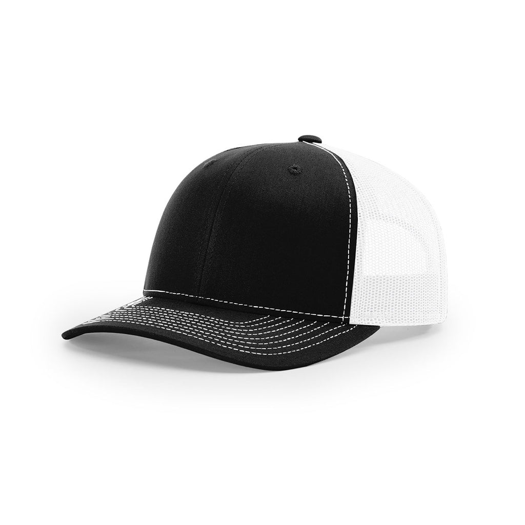 Download Richardson Black/White Mesh Back Split Trucker Hat