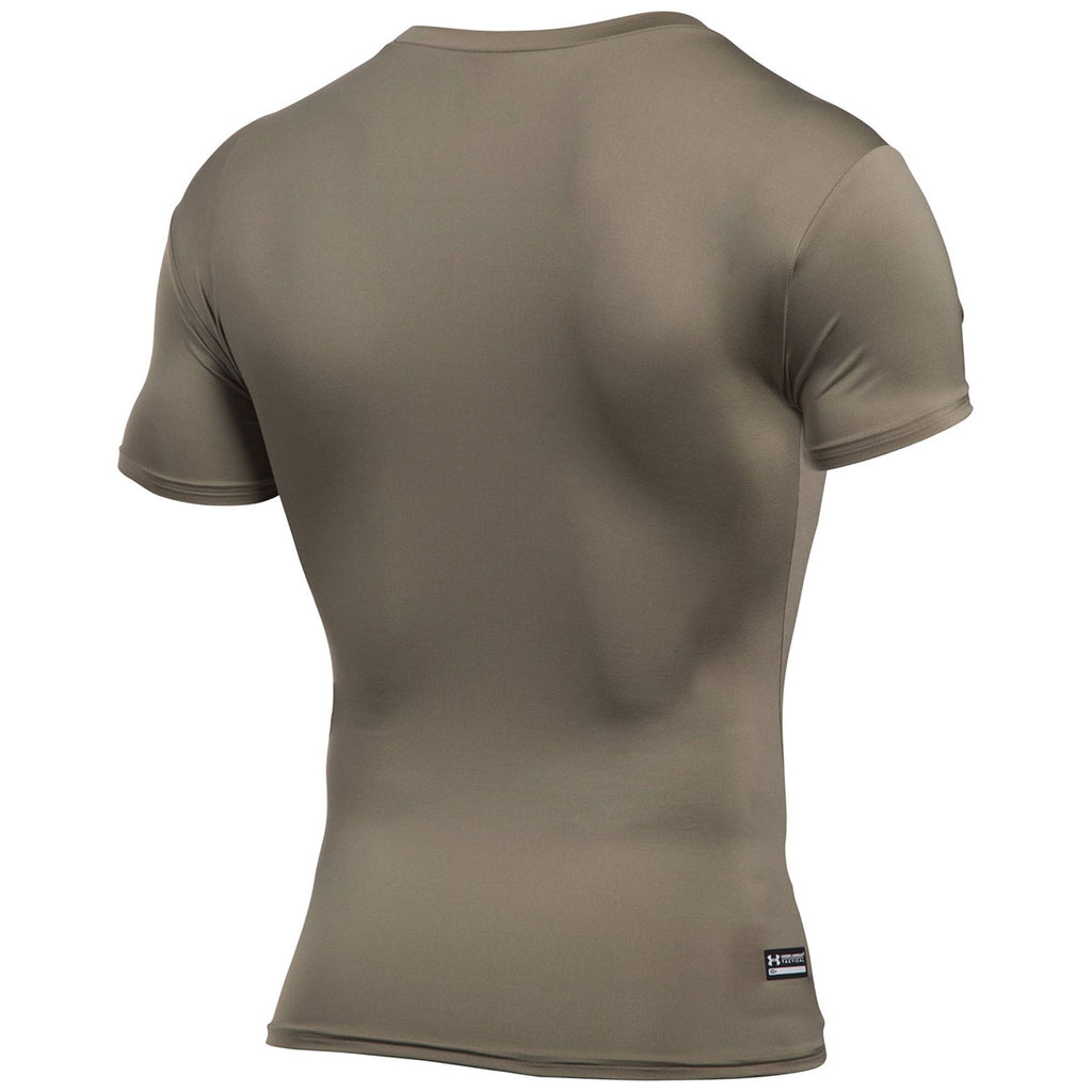 Under Men's Federal Tan Tactical HeatGear Compression Short Sle