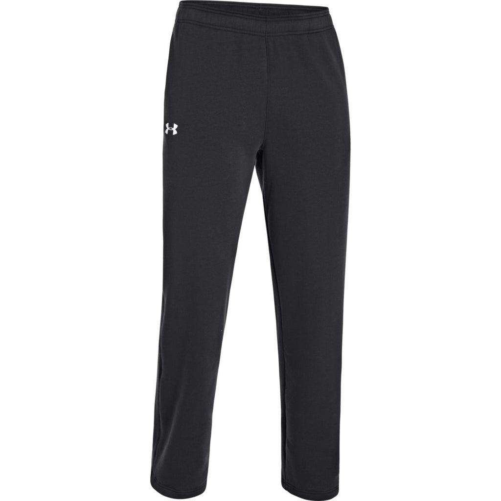 Under Armour Men's Black/White Team Rival Fleece Pant