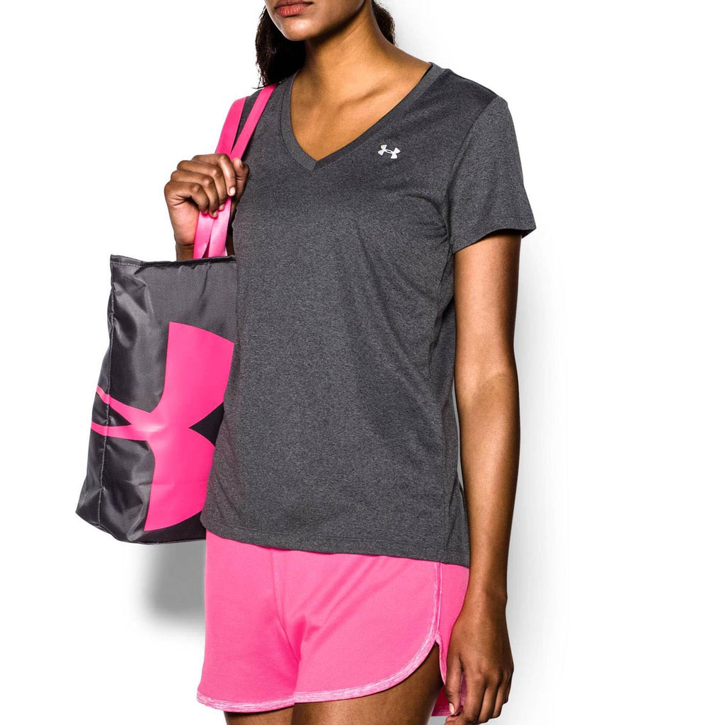 Under Armour Womens Carbon Heather Tech V Neck