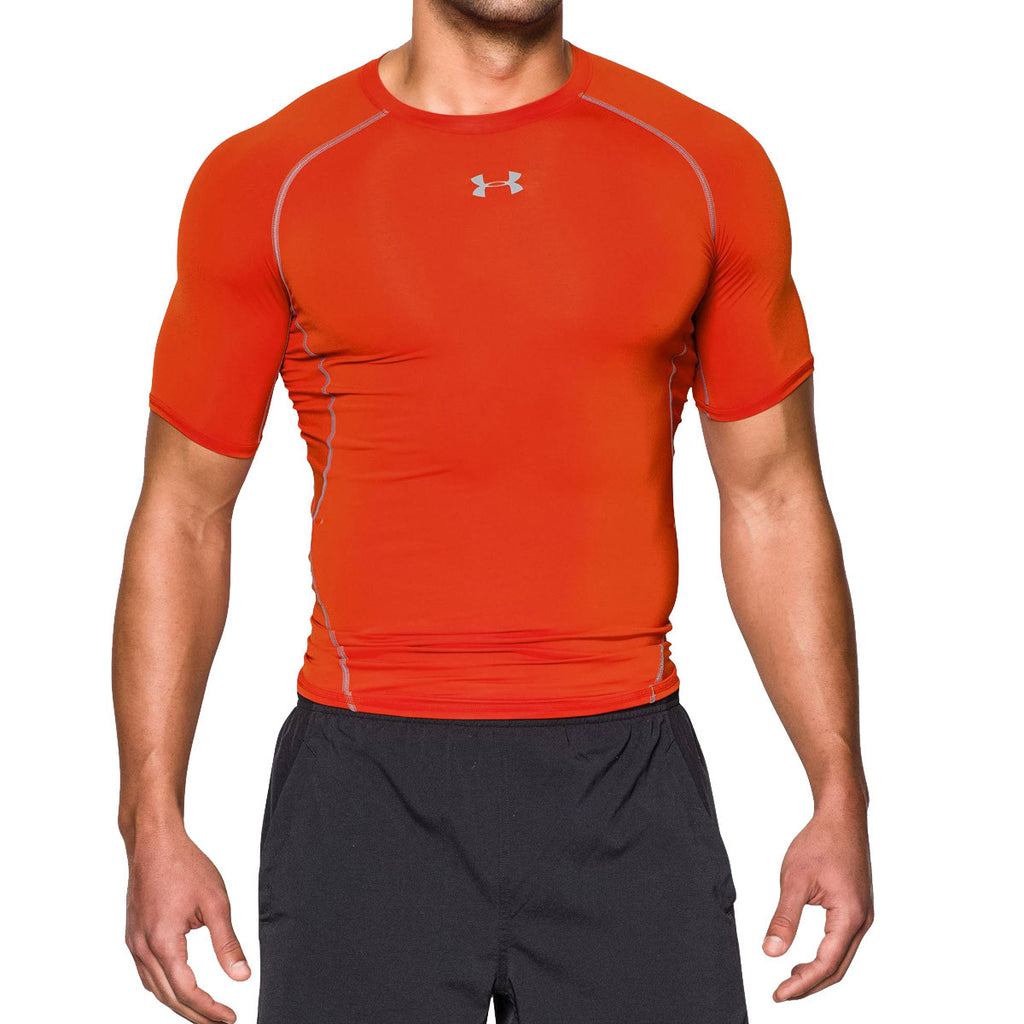 orange under armour compression shirt