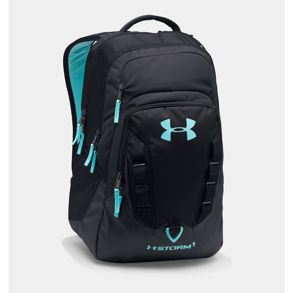 teal and grey under armour backpack