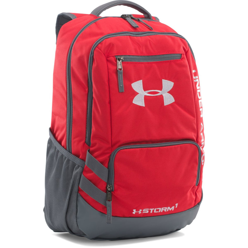 under armour hustle backpack red