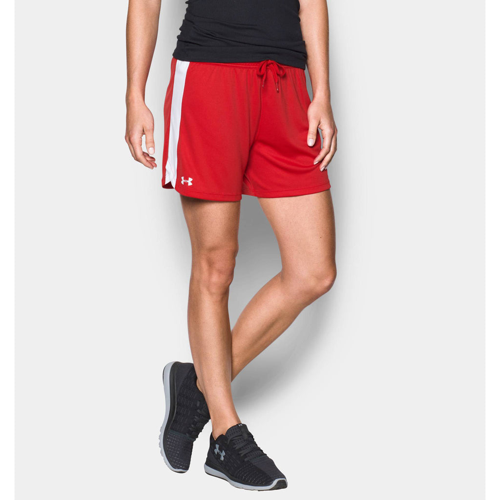 womens red under armour shorts