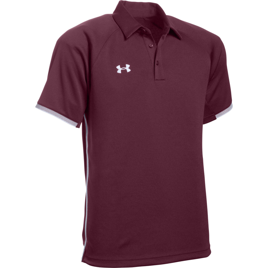 Under Armour Men's Maroon Rival Polo