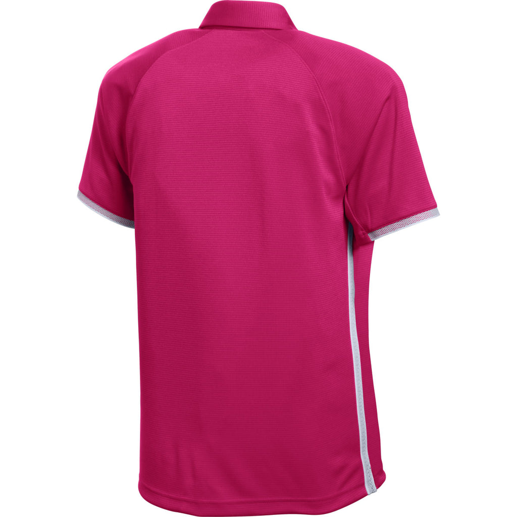 men's under armour pink polo