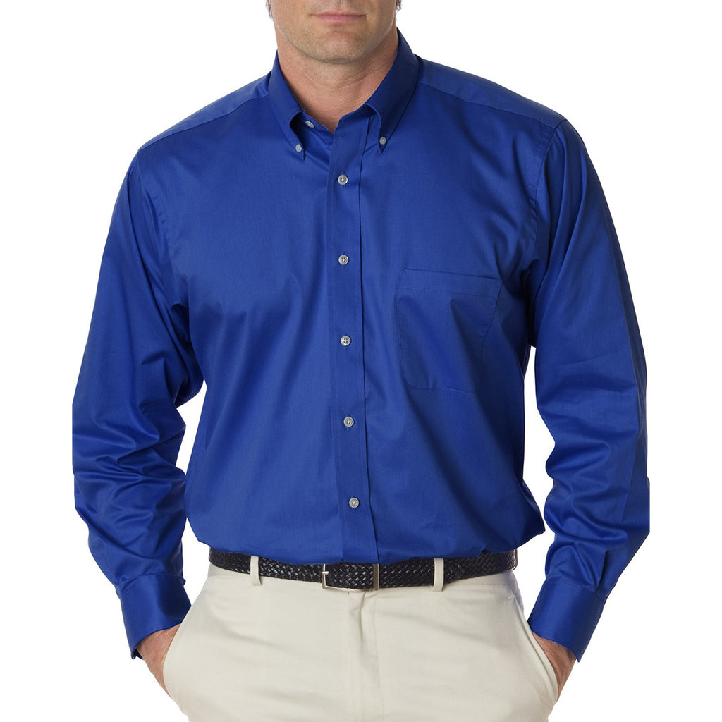 Blue Twill Long Sleeve Dress Shirt
