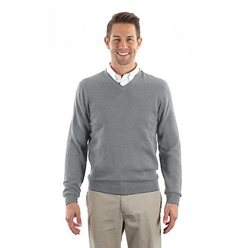 Grey Long Sleeve V-Neck Sweater