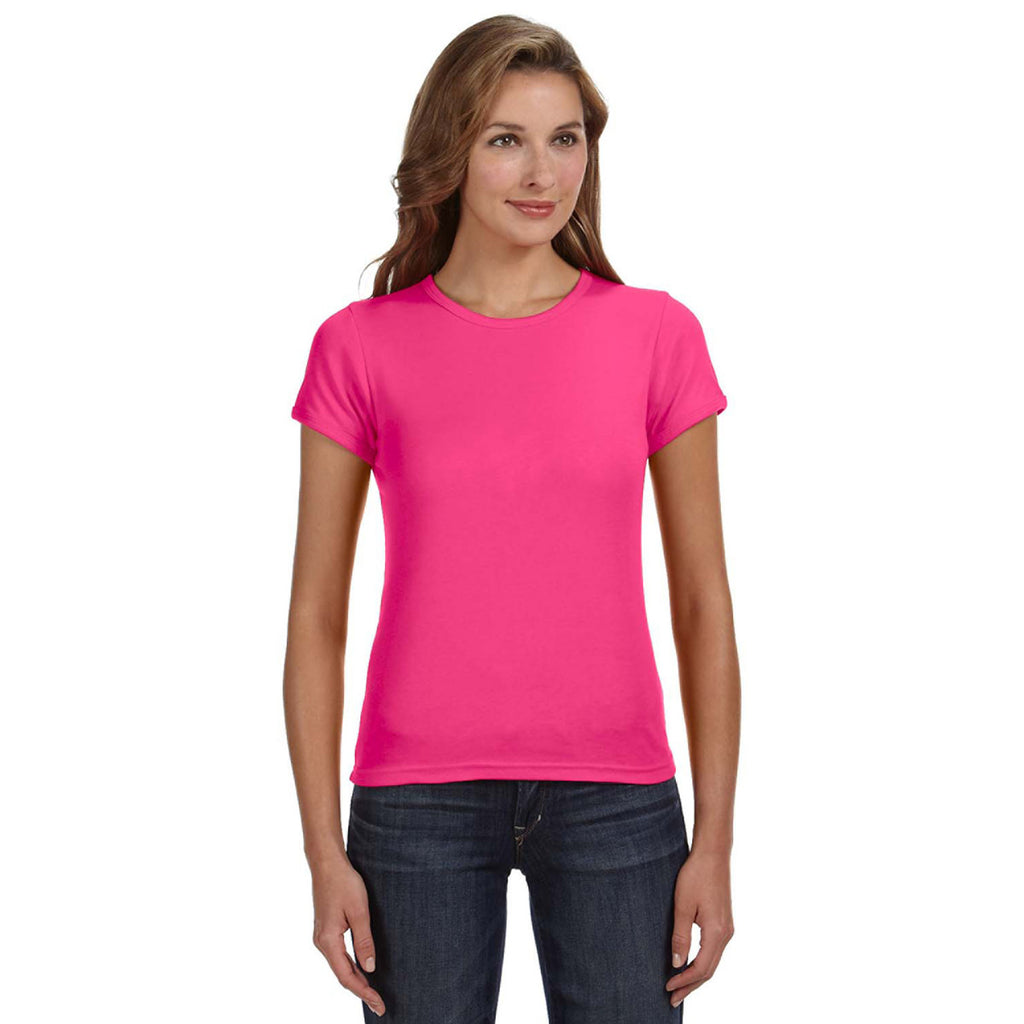 Anvil Women's Hot Pink Scoop T-Shirt