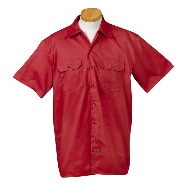 Dickies Men's Red 5.25 oz. Short-Sleeve Work Shirt