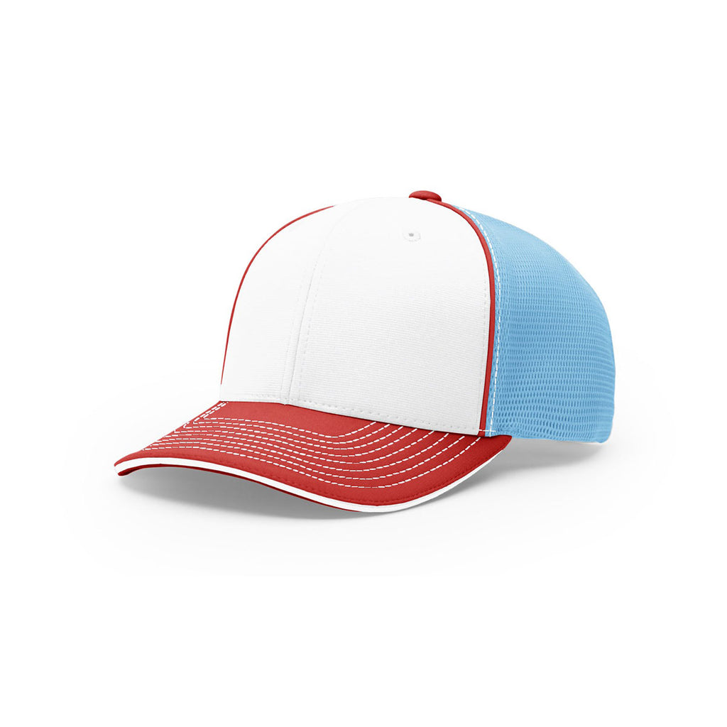 red white and blue columbia hat