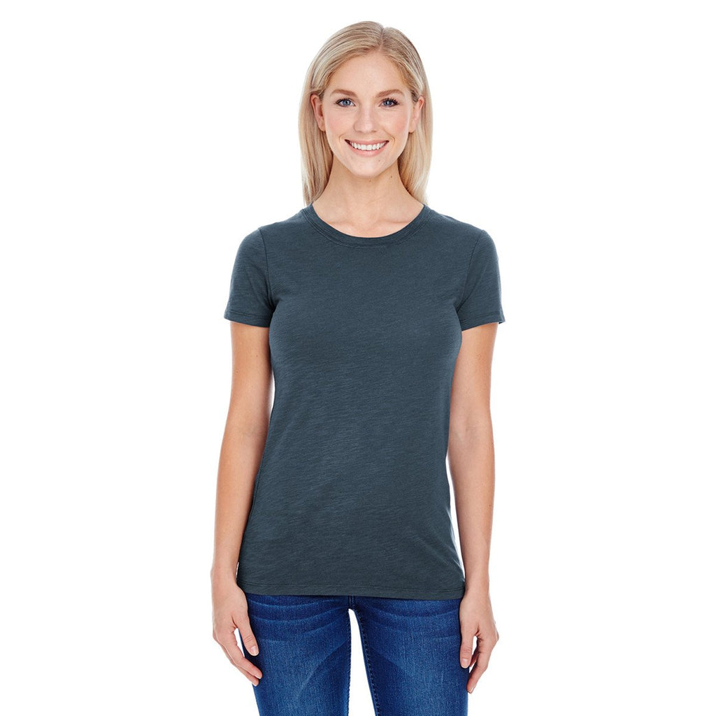 Threadfast Women's Charcoal Slub Jersey Short-Sleeve T-Shirt