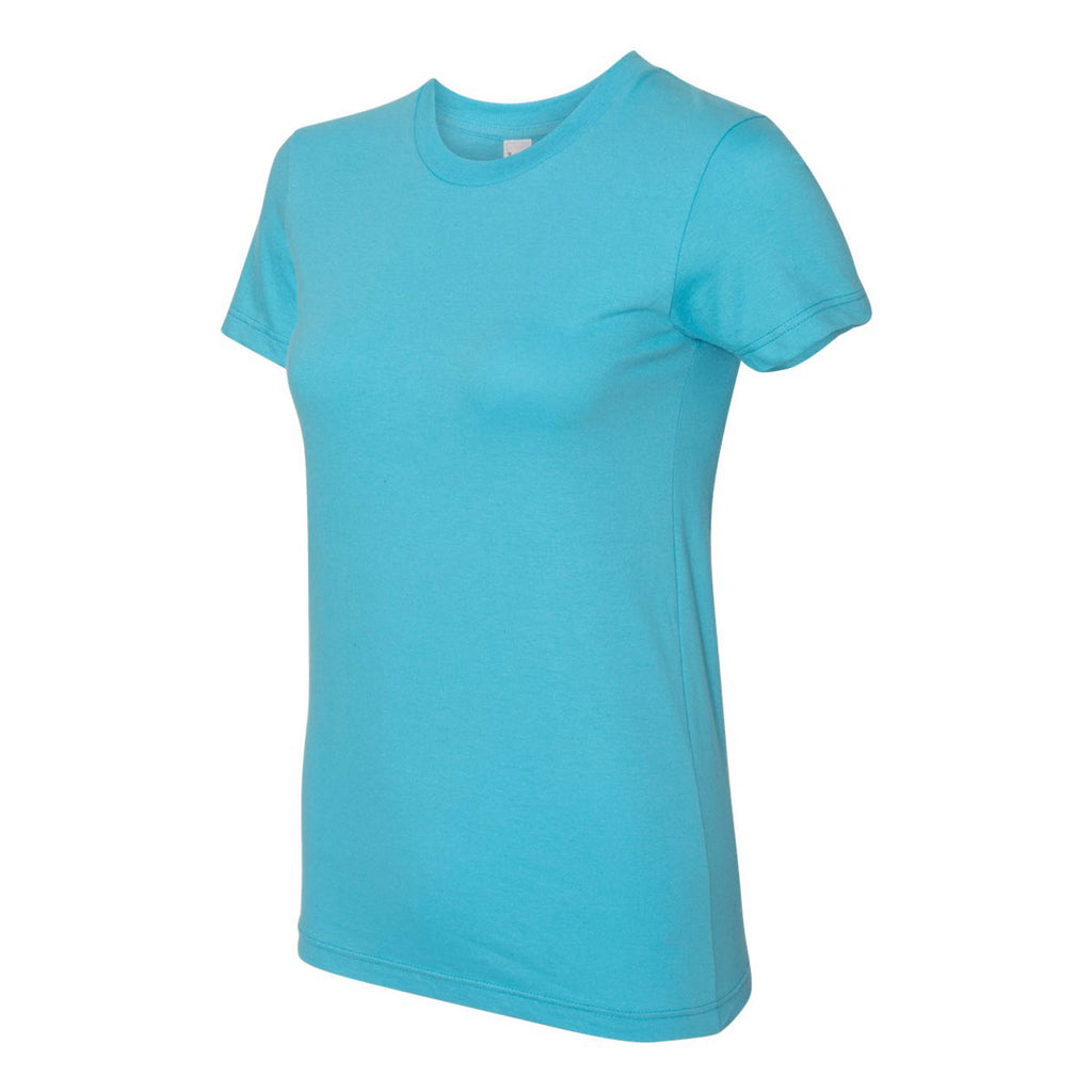 American Apparel Women's Turquoise Fine Jersey Short Sleeve T-Shirt