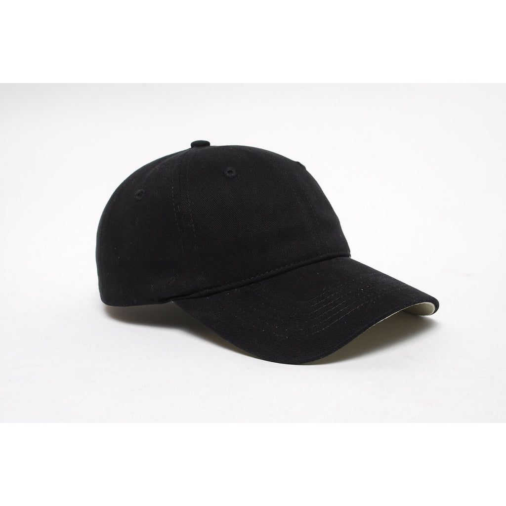 Pacific Headwear Black Ladies Velcro Adjustable Brushed Cotton Twill