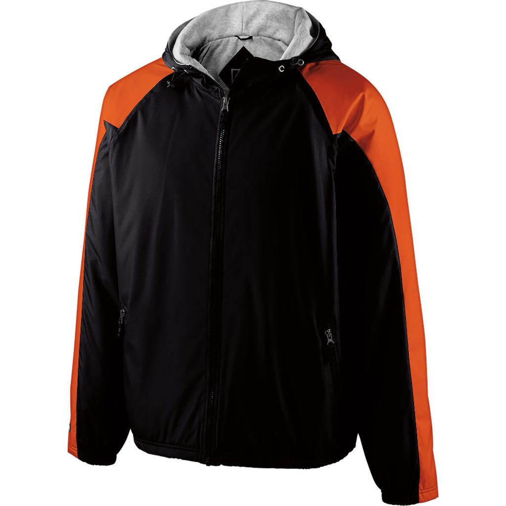 Download Holloway Men's Black/Orange Full Zip Hooded Homefield Jacket