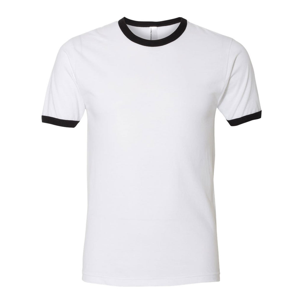 Download American Apparel Unisex White/Black Fine Jersey Ringer T-Shirt