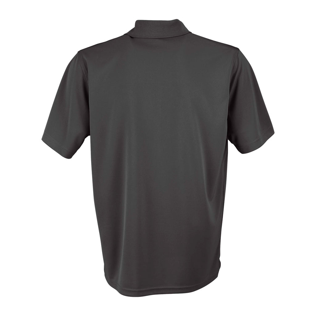 Vantage Men's Dark Grey Omega Solid Mesh Tech Polo