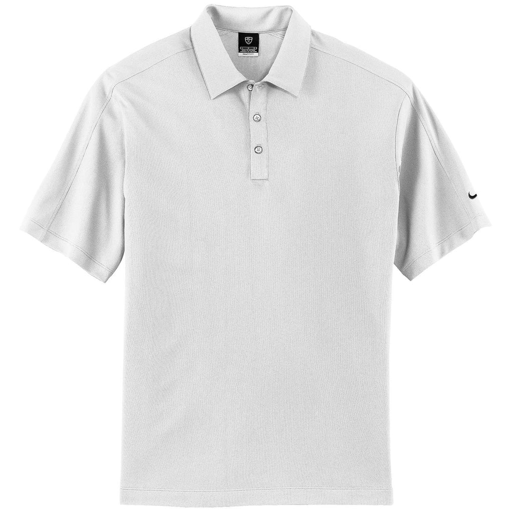 white dri fit polo