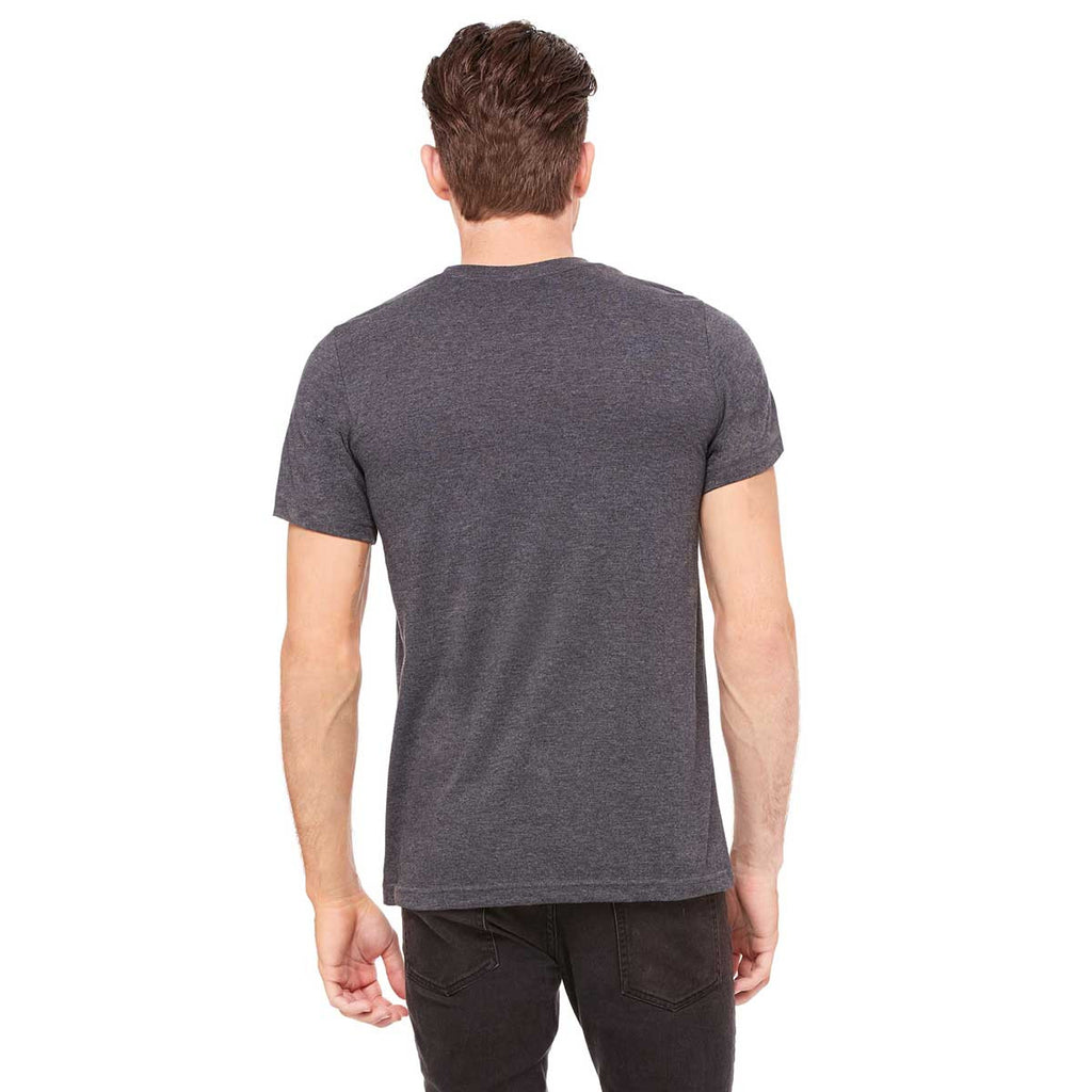 Bella + Canvas Men's Dark Grey Heather/Black Jersey Short-Sleeve Pocke