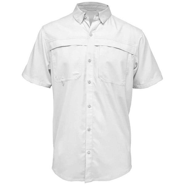 BAW Men's White Short Sleeve Fishing Shirt