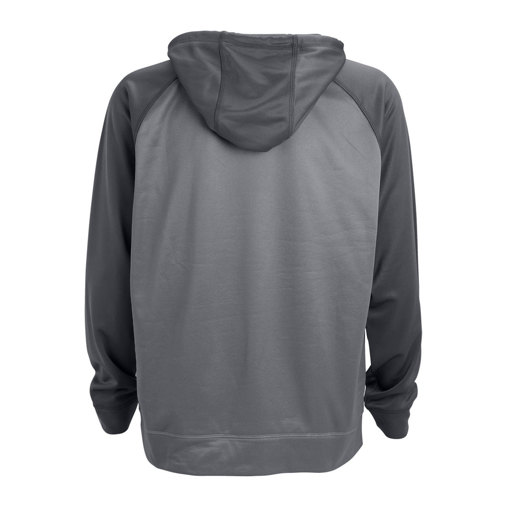 Download Vantage Men's Grey/Dark Grey Micro-Fleece Pullover Hoodie