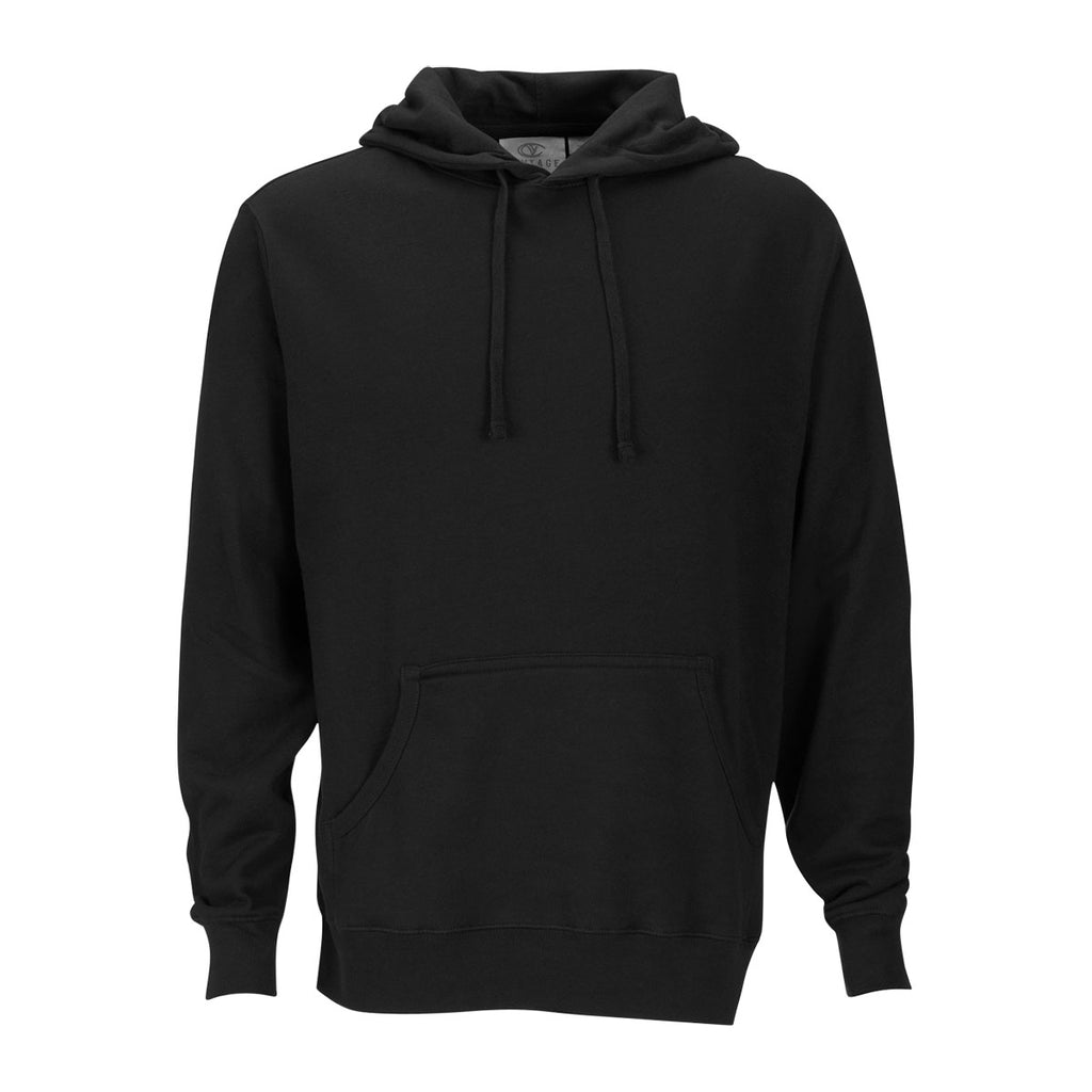 Download Vantage Men's Black Premium Lightweight Fleece Pullover Hoodie