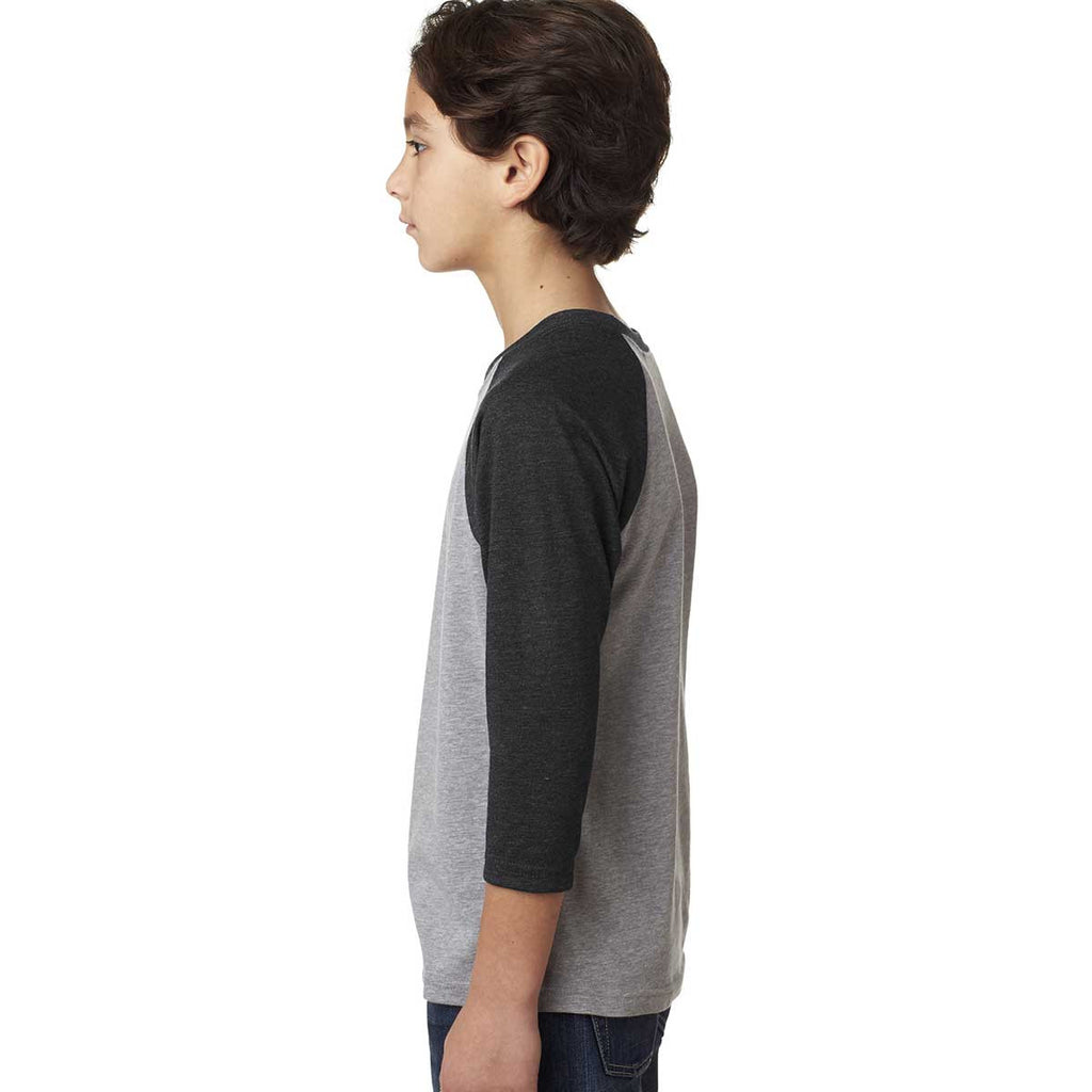 black and grey raglan shirt