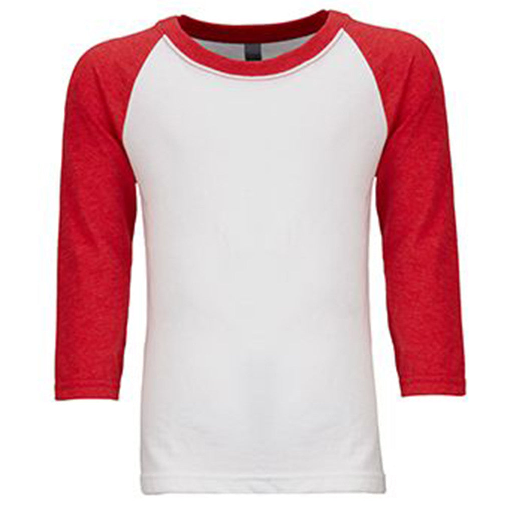 red and white raglan