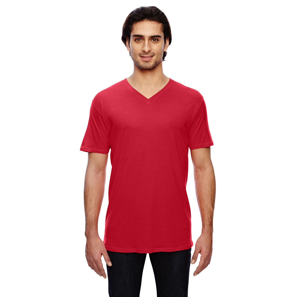 mens red v neck t shirt