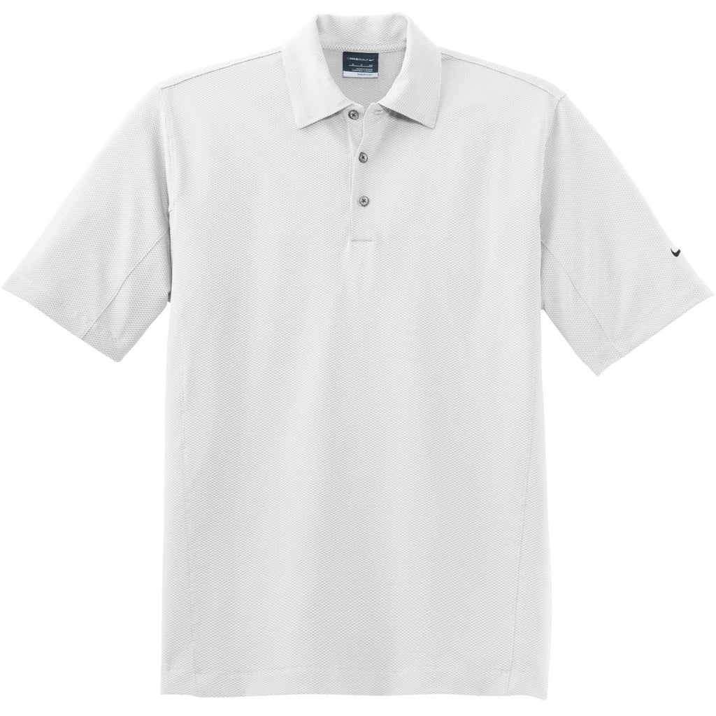 Nike Golf Men's White Sphere Dry S/S Diamond Polo