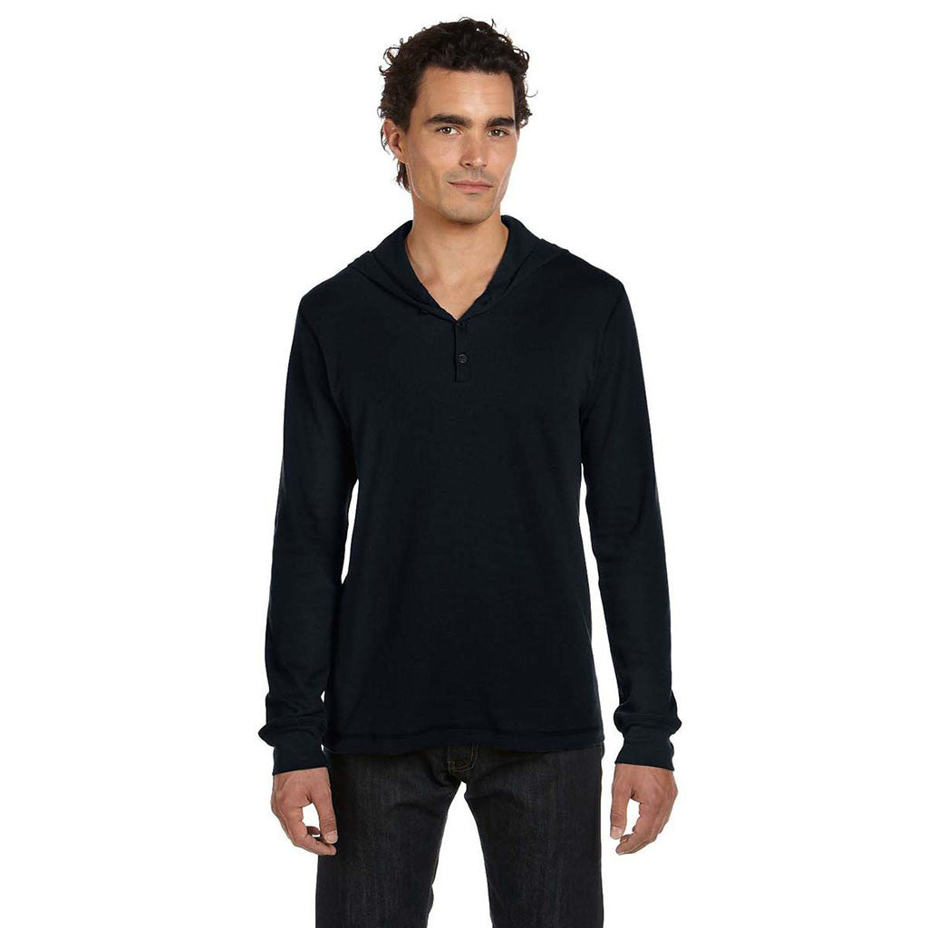 black thermal hoodie mens