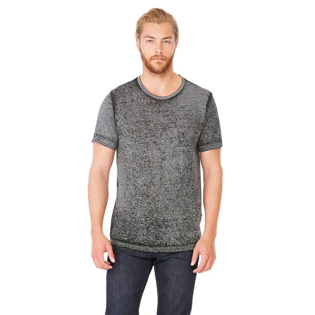 Bella + Canvas Unisex Black Acid Wash Poly-Cotton Short-Sleeve T-Shirt