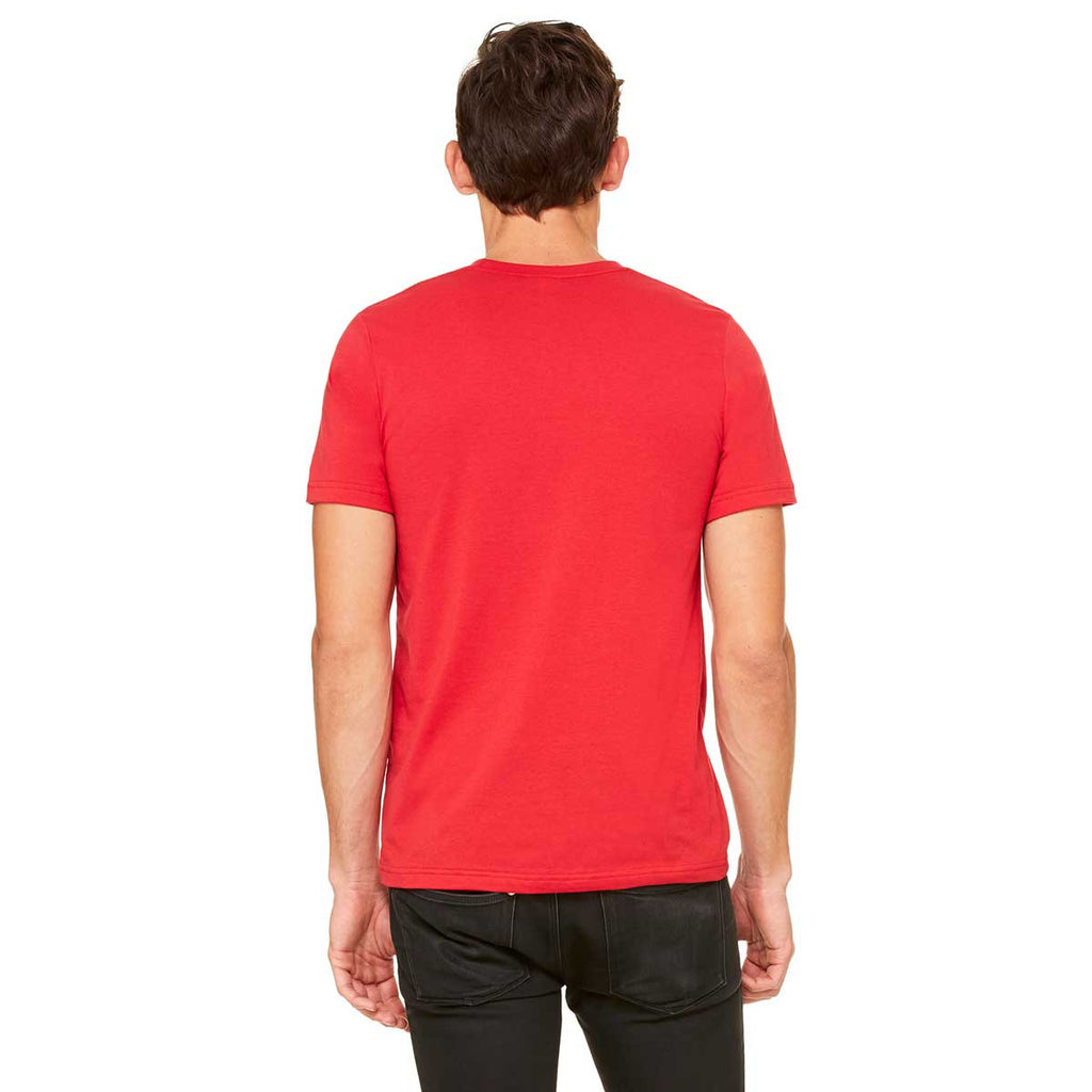Bella + Canvas Unisex Red Poly-Cotton Short-Sleeve T-Shirt