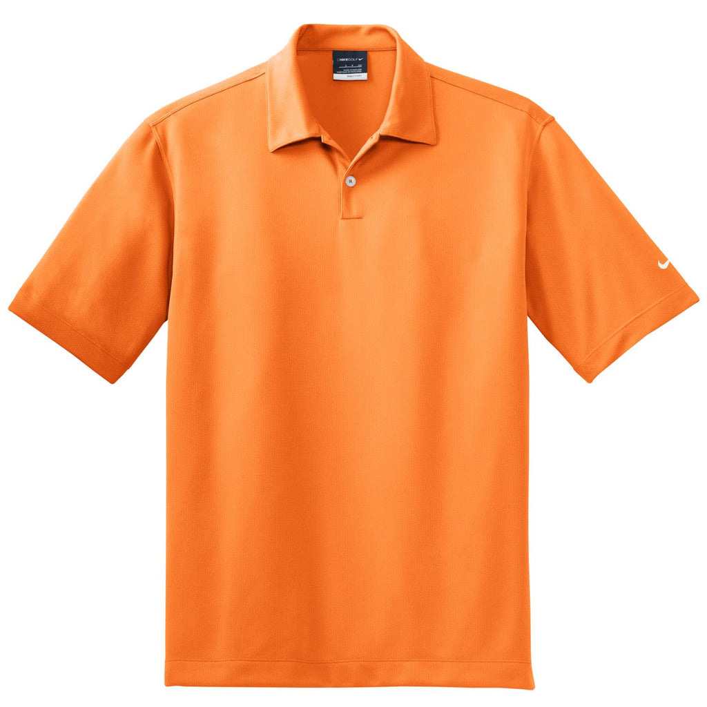 Nike Golf Men's Orange Dri-FIT S/S Pebble Texture Polo