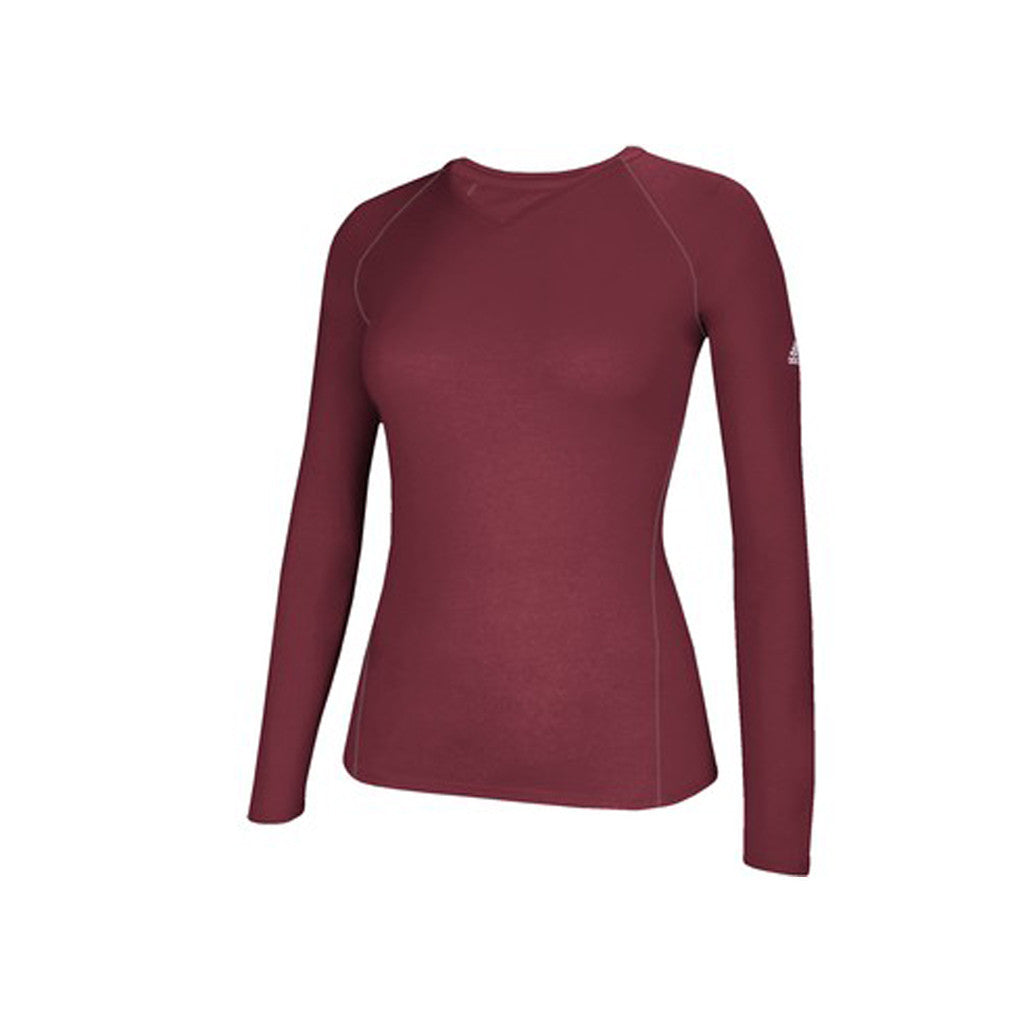 burgundy adidas long sleeve top