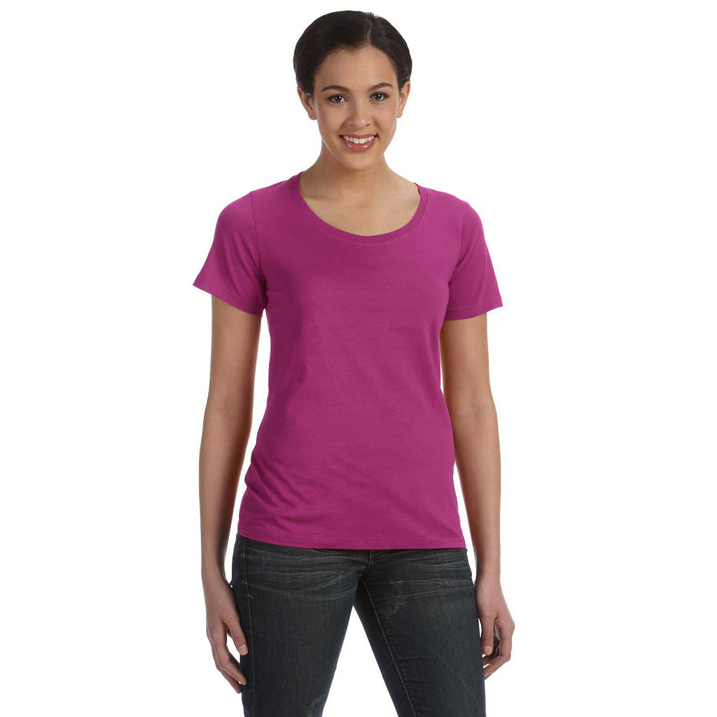 Anvil Women's Raspberry Ringspun Sheer Featherweight T-Shirt