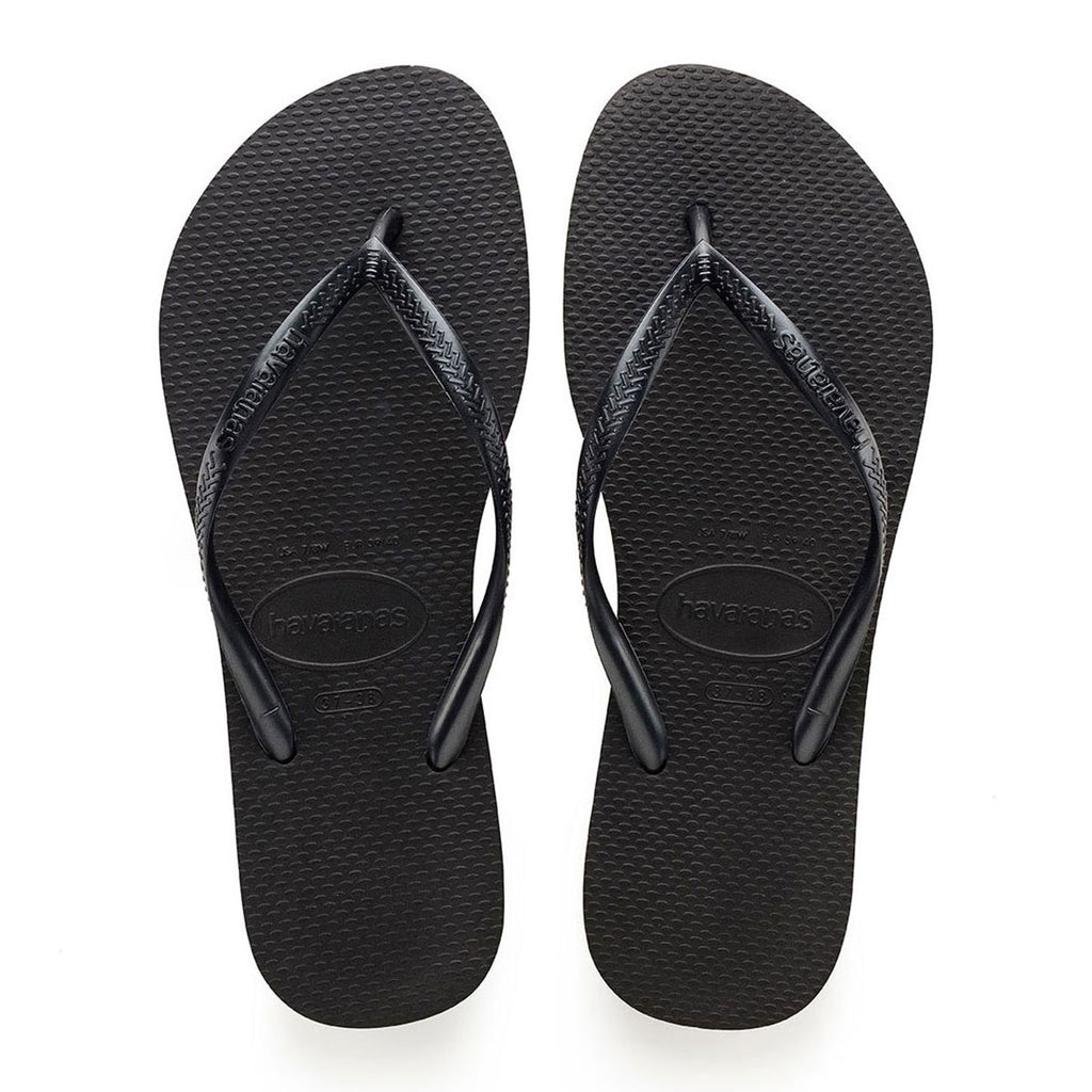 havaianas women's slim flip flops black