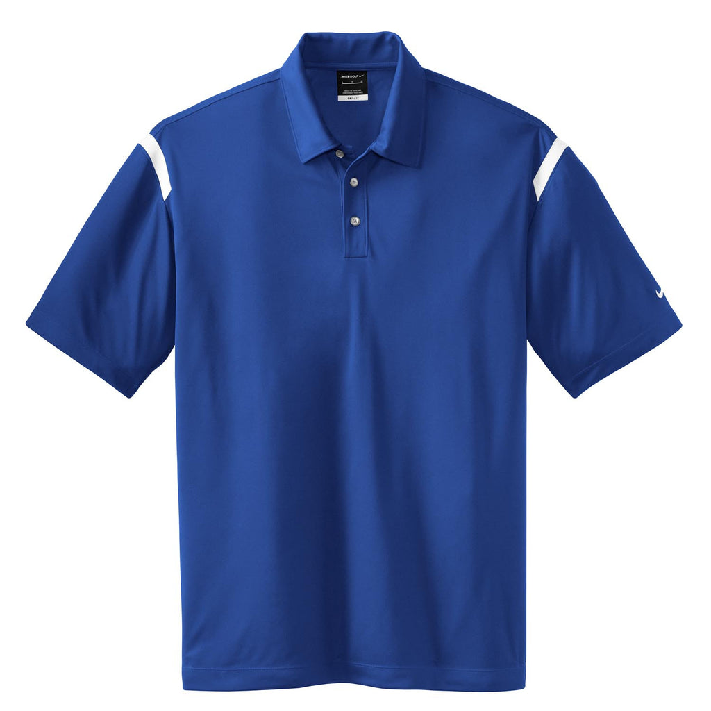 Nike Golf Men's Royal Blue/White Dri-FIT S/S Shoulder Stripe Polo