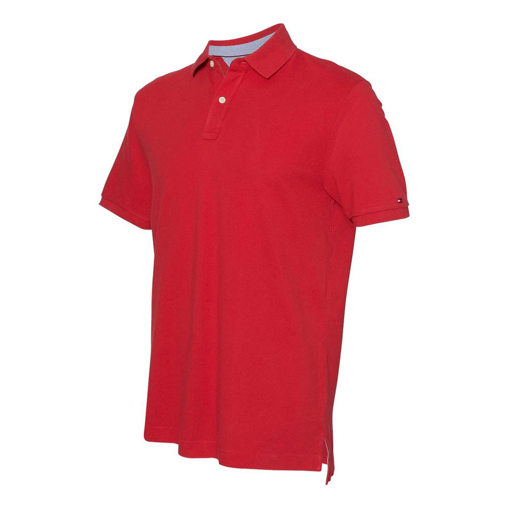 Slaapzaal Gevangene Schelden Tommy Hilfiger Men's Apple Red Classic Fit Ivy Pique Sport Shirt