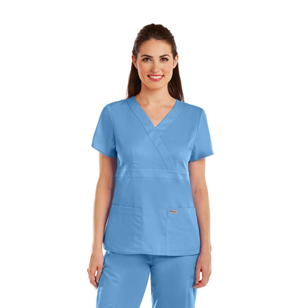 Grey S Anatomy Women S Ceil Blue Mock Wrap Top