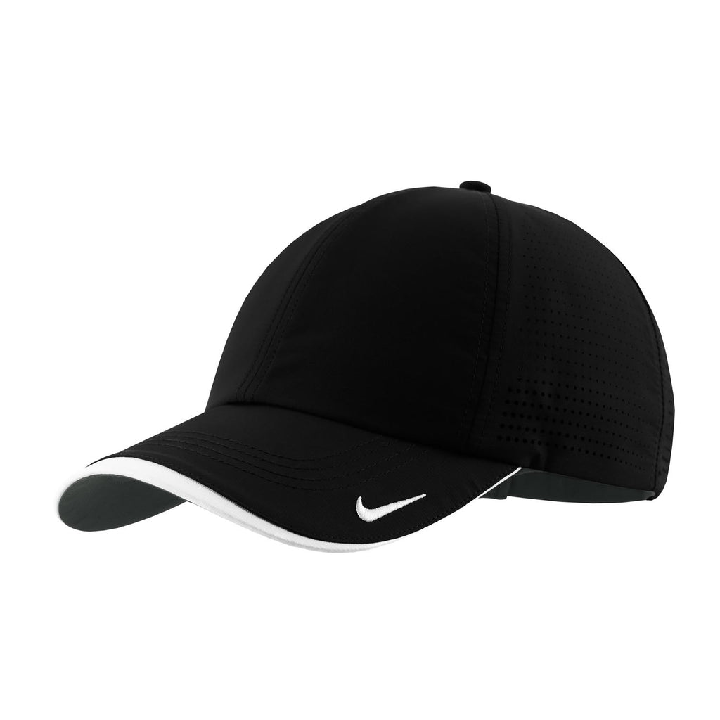 black nike hat with black swoosh