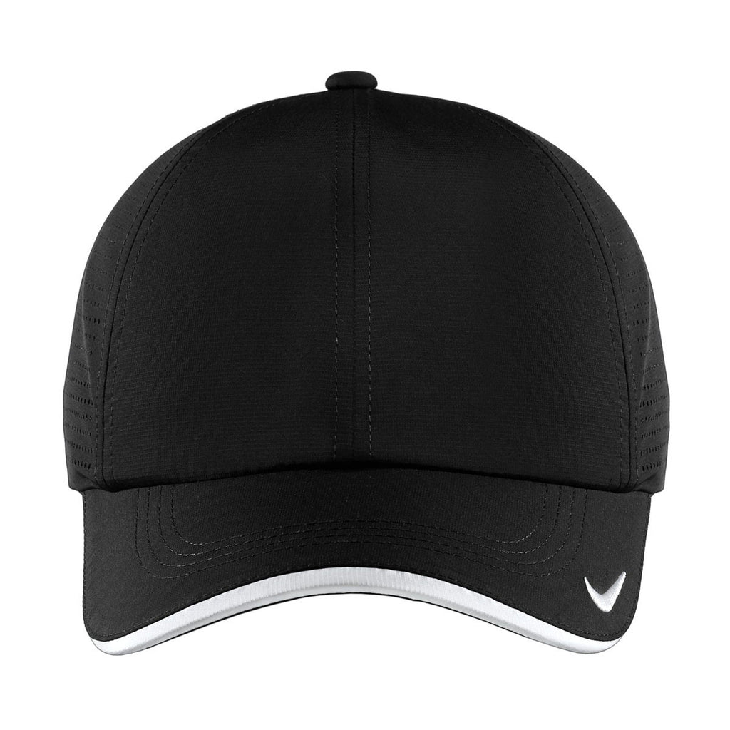 black nike hat with black swoosh