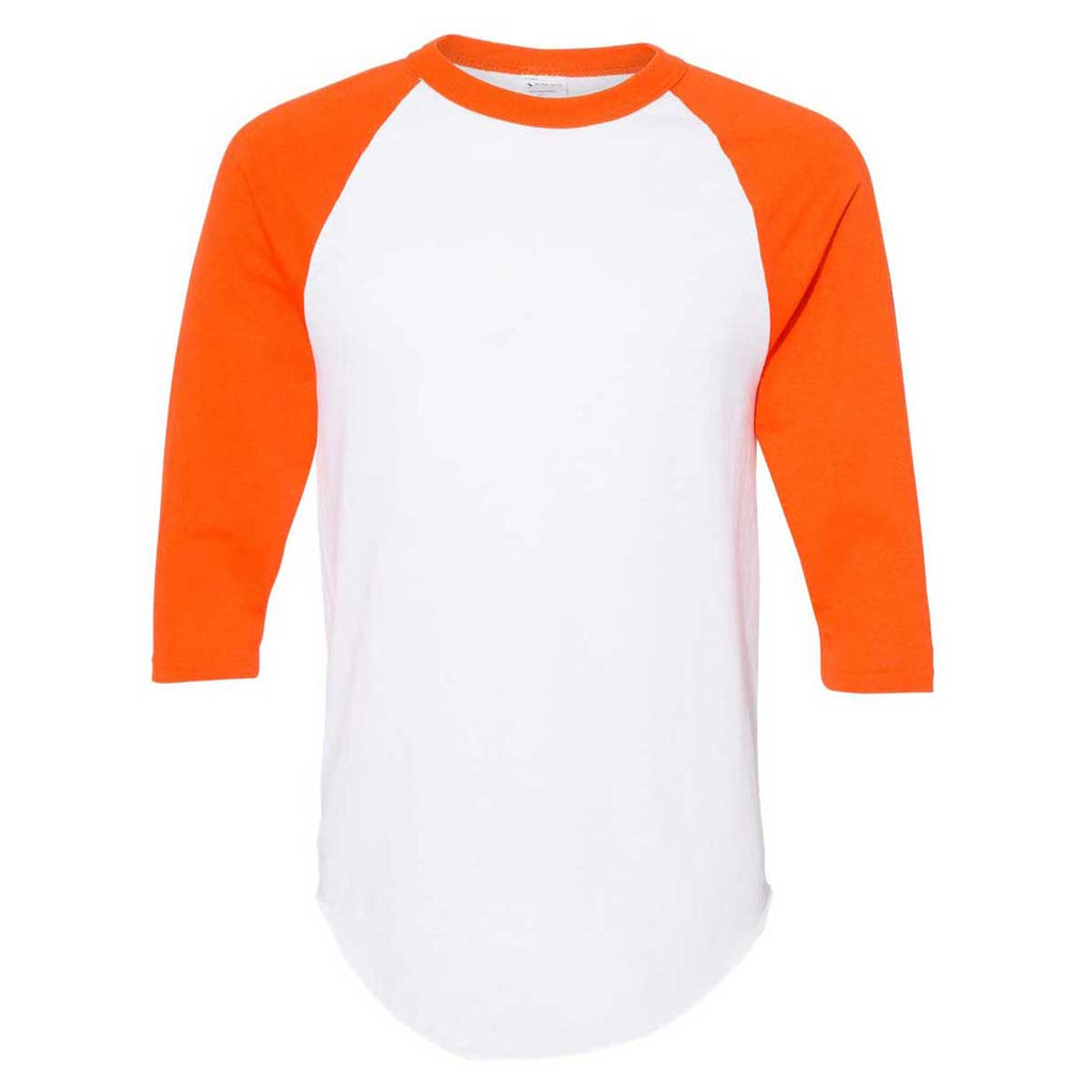 white and orange baseball jersey