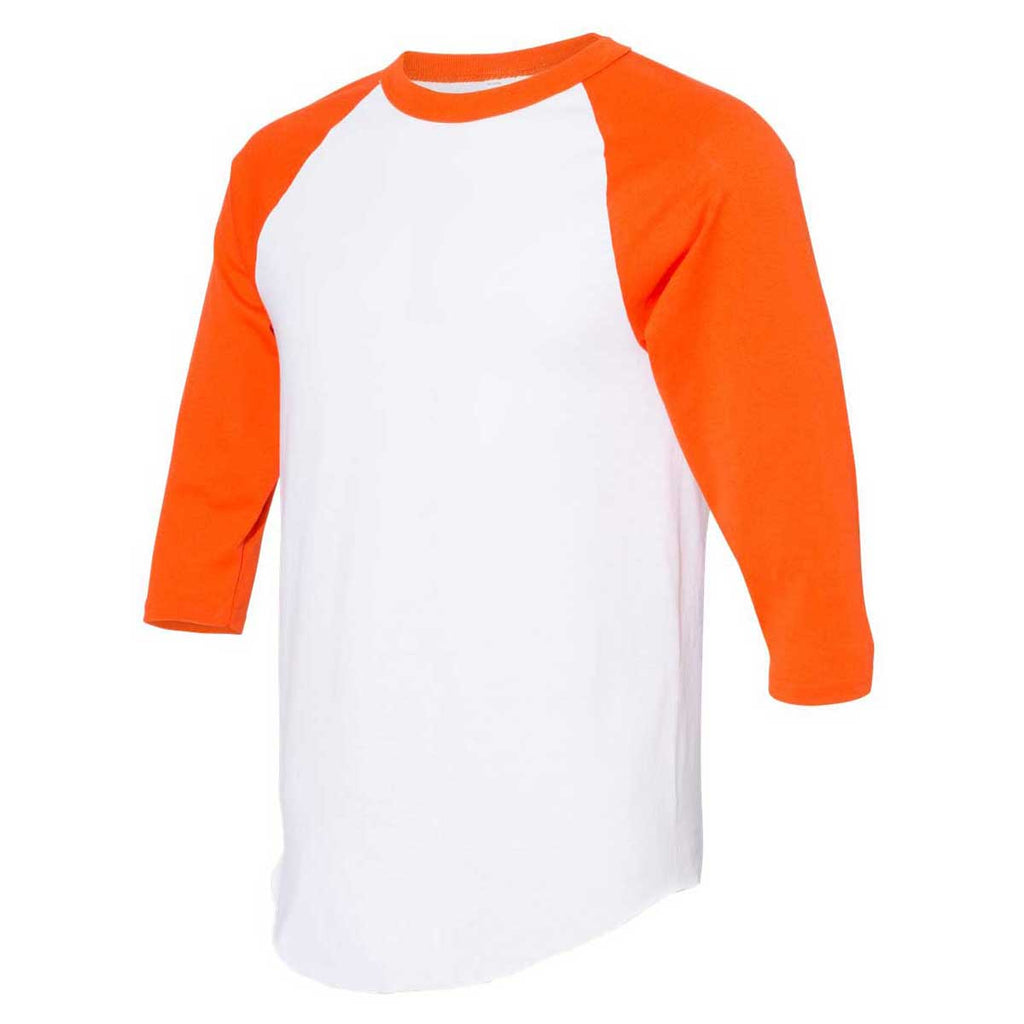 white and orange baseball jersey