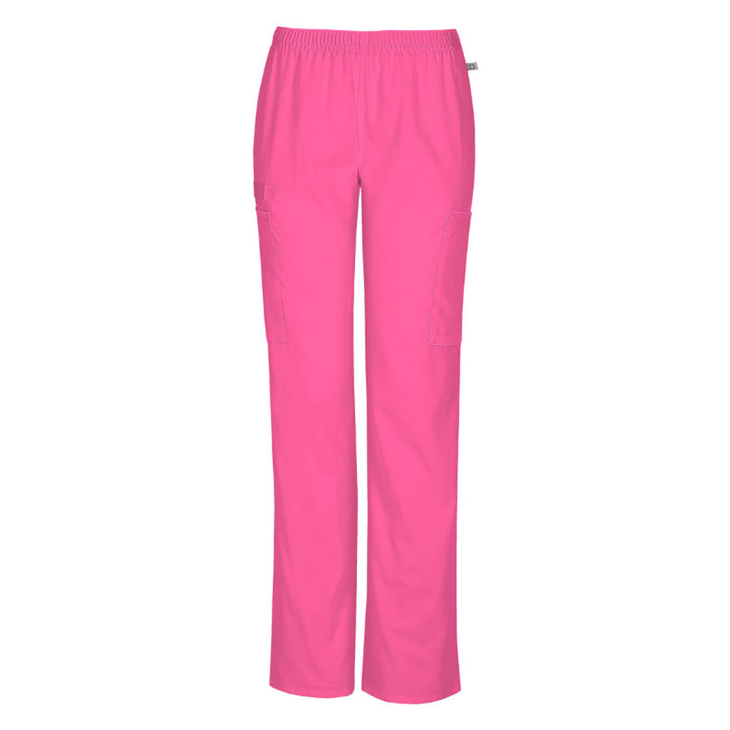 Cherokee Women's Shocking Pink WW Flex Mid-Rise Straight Leg Elastic W